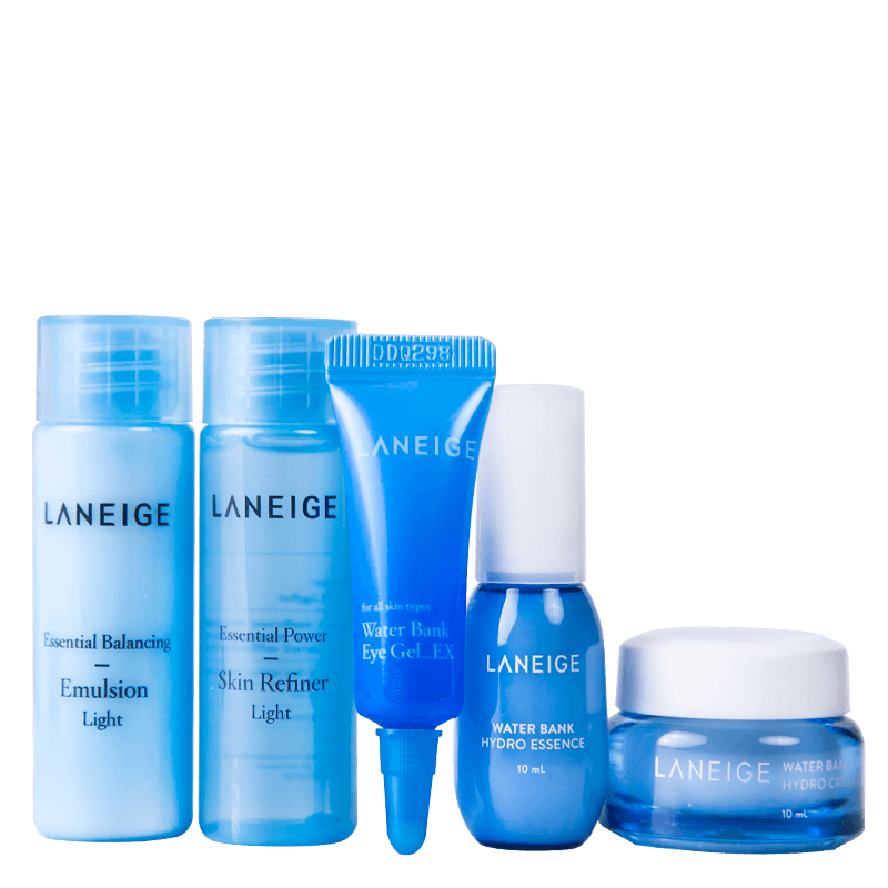 Laneige Basic & New Water Bank Refreshing Kit 5 Items เซ็ต Water Bank สุดฮิต ฟื้นฟูผิวแห้งให้อิ่มน้ำ สัมผัสผิวชุ่มชื้นนุ่มเนียนได้ทุกวัน