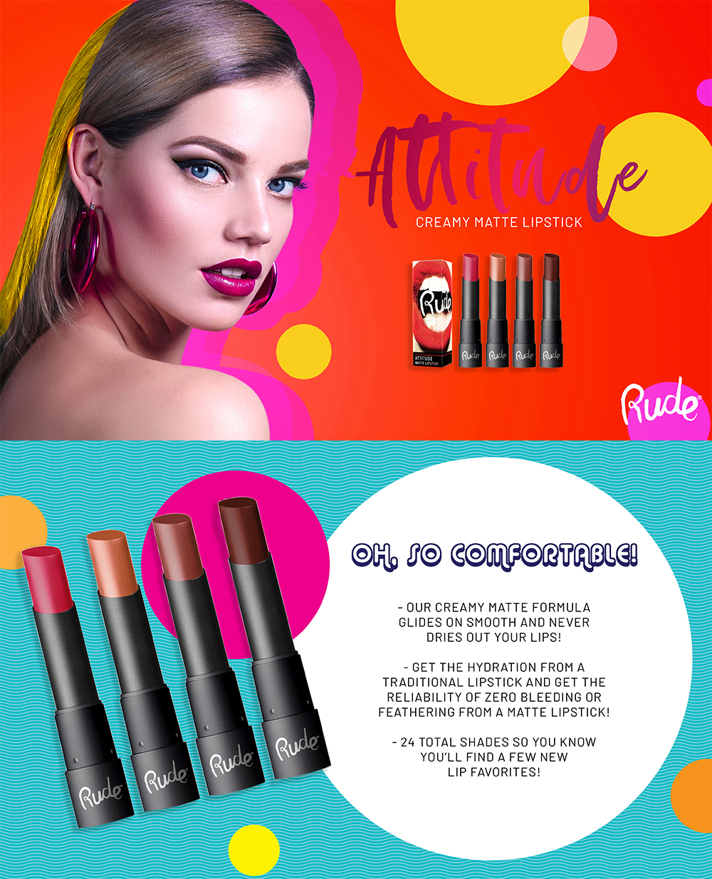 Rude Cosmetics,Attitude Matte Lipstick, #Unruly,Attitude Matte Lipstick  #Unruly,Attitude Matte Lipstick ราคา,Attitude Matte Lipstick รีวิว