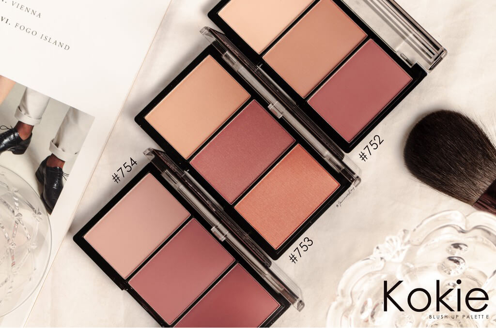 Kokie Cosmetics Blush Up Blush Palette แบรนด์เครื่องสำอางดรักสโตร์ อันดับ 1จากอเมริกา บลัชพาเลต 3 โทน อ่อน-กลาง-เข้ม นำเข้าจากอเมริกา ประกอบไปด้วยเนื้อแมท/แมทชิมเมอร์ ให้สีสวยชัดทุกโทน เม็ดสีแน่น ติดทนสวยทั้งวัน สีไม่จืดซีดดร็อประหว่างวัน