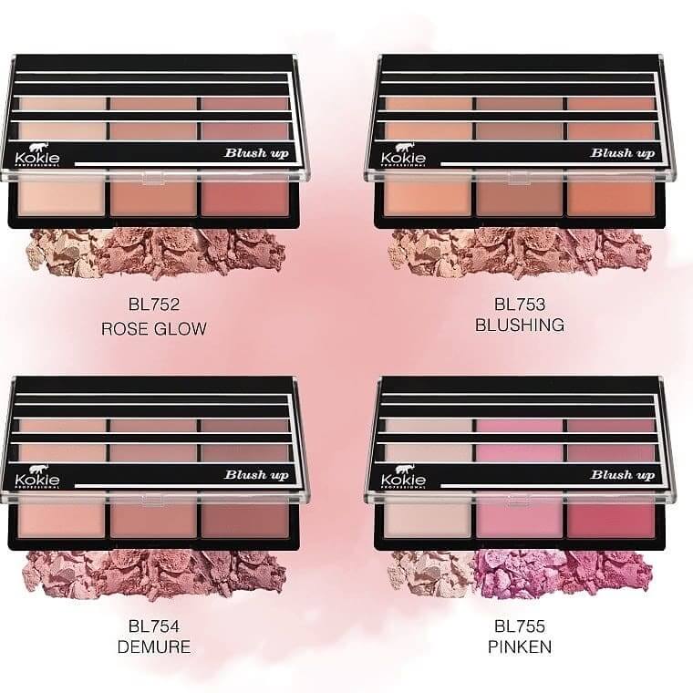 Kokie Cosmetics Blush Up Blush Palette บลัชออนเนื้อฝุ่น สีแน่นคมชัด ให้พวงแก้มสวย แบรนด์คุณภาพจากประเทศอเมริกา