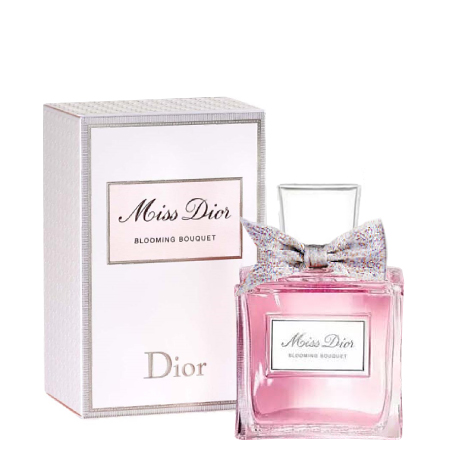 Dior Miss Dior Blooming Bouquet EDT 5 ml (New Package) กลิ่นหอมอันสุนทรีย์ของดอกไม้ให้ความรู้สึกซุกซนแบบเจ้าหญิงแสนน่ารัก มาพร้อมกับขวดแก้วใสลายโบ